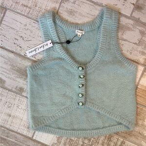 NWT For Love and Lemons Light Blue Sweater Vest